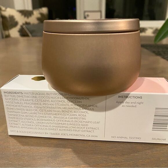 Trader Joe’s Rose Oil Moisturizer & Rose Scented Candle NEW Fast Shipping - Picture 2 of 9